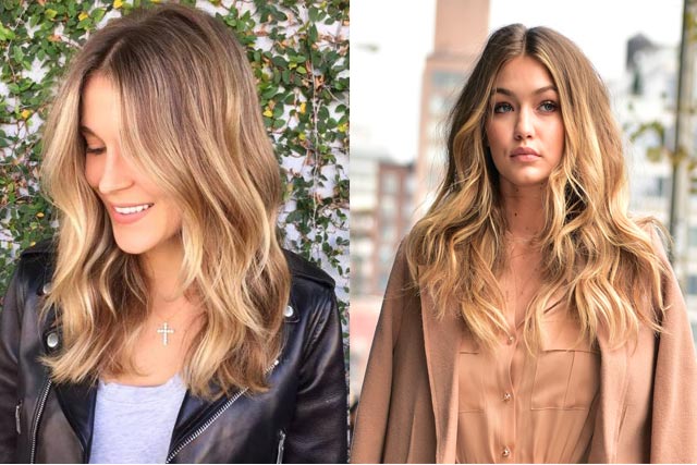 Hollywood celebrities hair color shades of Surfer Balayage