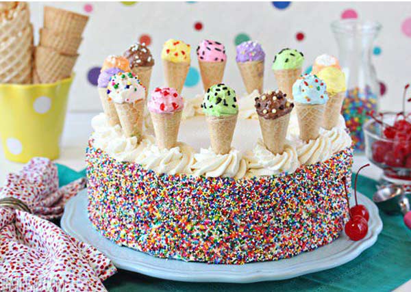 Adult birthday idea of icecream cake